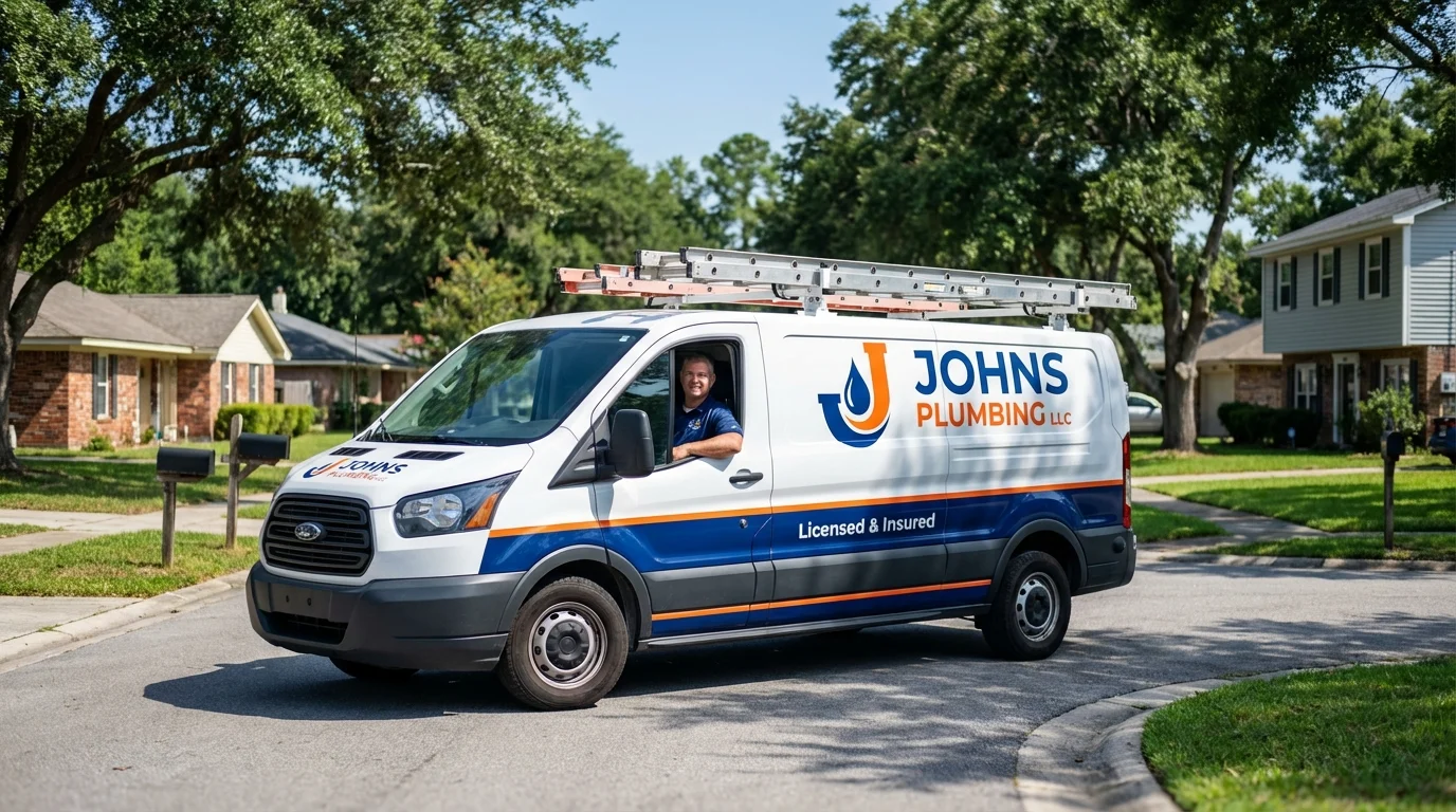 Johns Plumbing LLC service van in Perry, GA
